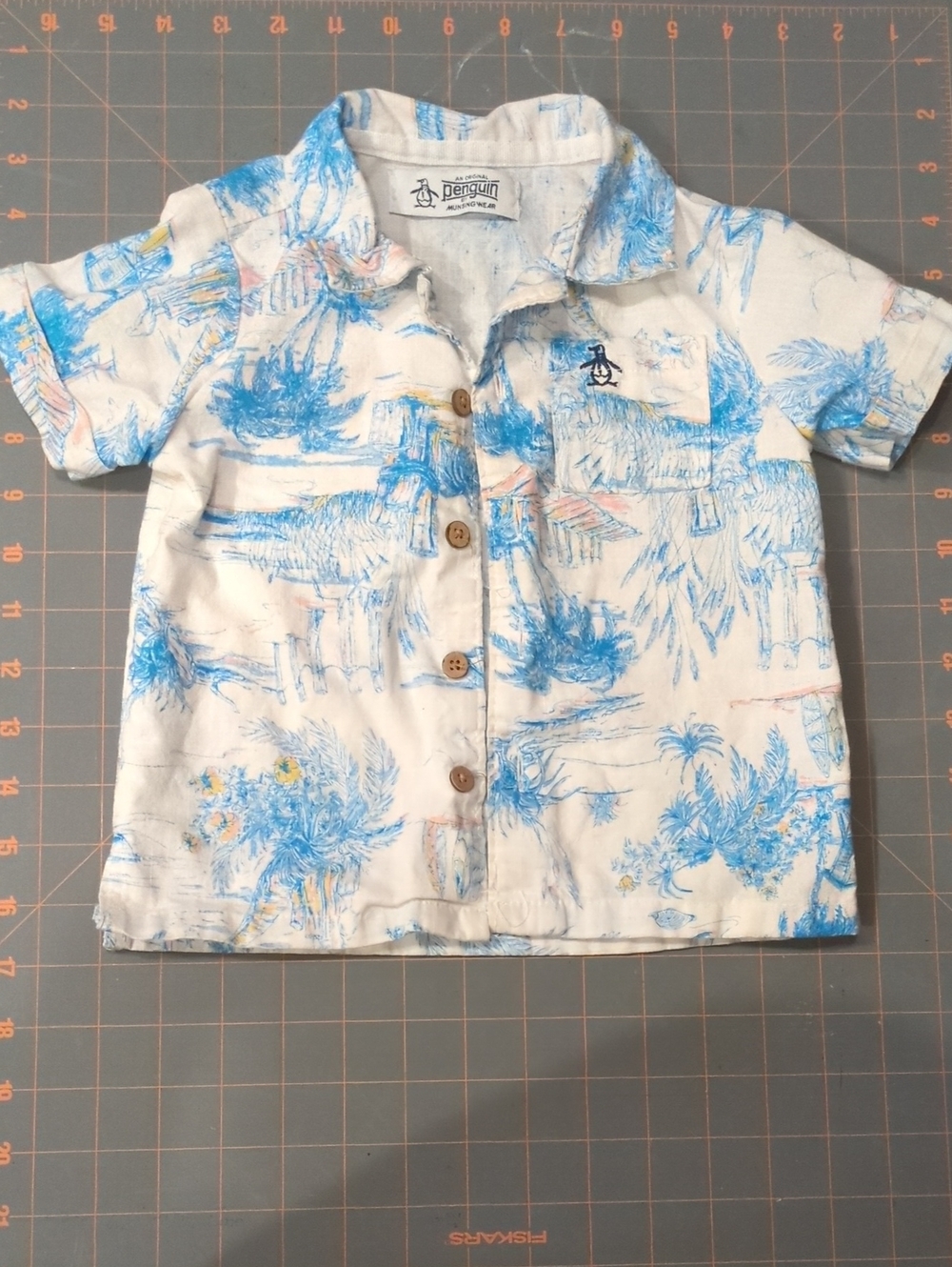 Original Penguin Button-Down Shirt and Matching Shorts 24 Months